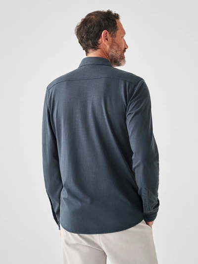Shop Faherty Sunwashed Knit Shirt In Dune Navy