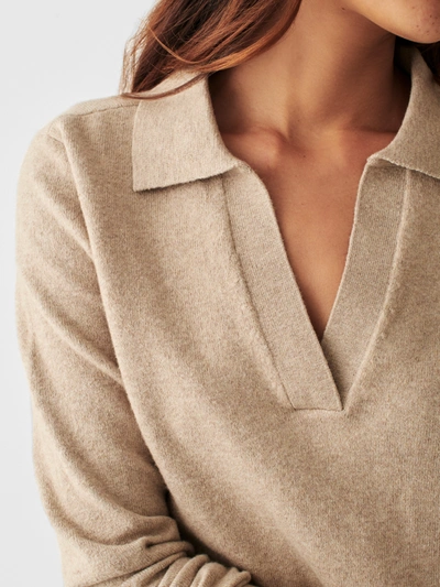 Faherty Jackson Sweater Polo In Oatmeal Heather