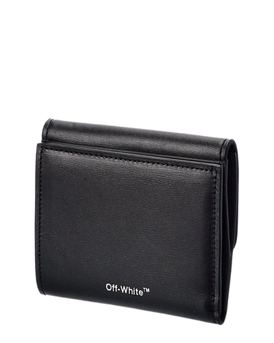 Shop Off-white Jitney Quote Print Leather Coin Purse In Black