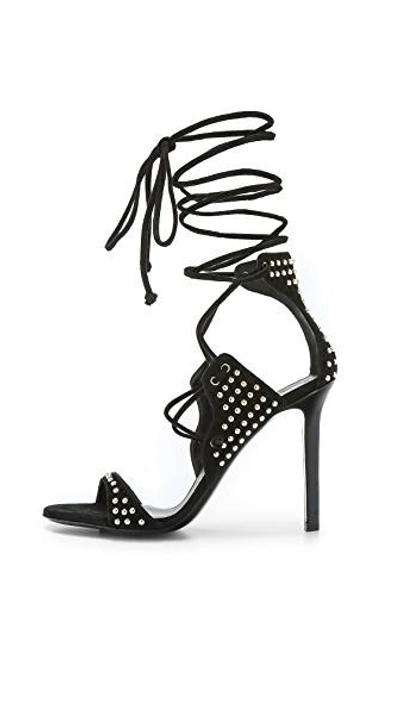 Shop Tamara Mellon Gladiatrix Suede Sandals In Black