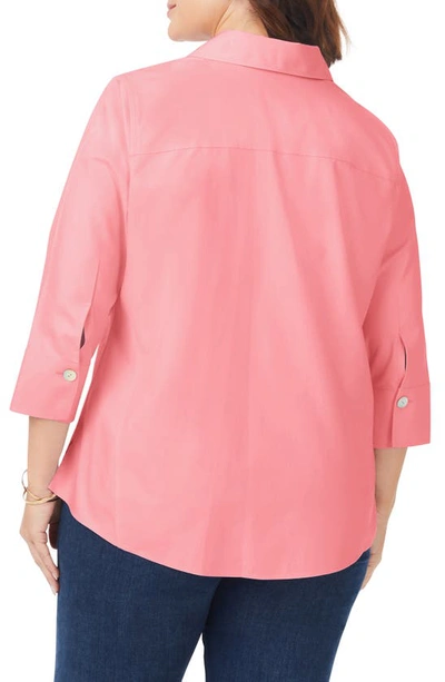 Shop Foxcroft Paige Button-up Shirt In Pink Peach
