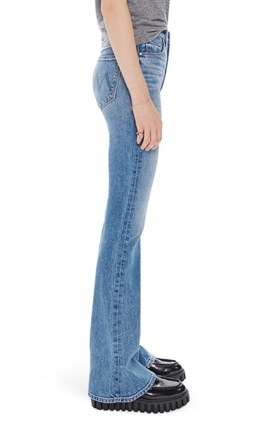 Shop Mother High Waist Slit Hem Flare Jeans In Belle De Jour