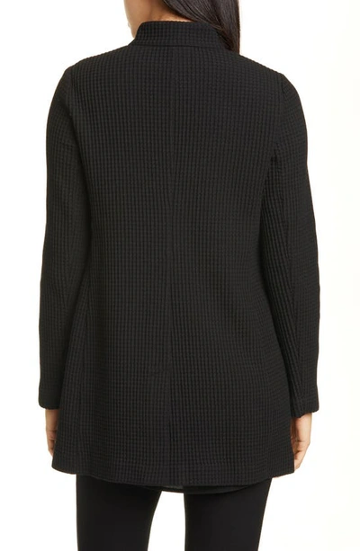 Shop Eileen Fisher Grid Stretch Cotton & Tencel® Blend Jacket In Black