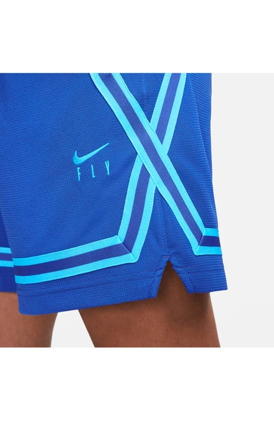 Shop Nike Dri-fit Fly Crossover Basketball Shorts In Game Royal/ Baltic Blue