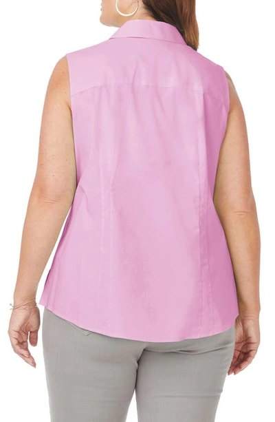 Shop Foxcroft Taylor Sleeveless Button-up Shirt In Orchid Bouquet