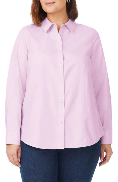 Shop Foxcroft Dianna Button-up Shirt In Lilac Bloom