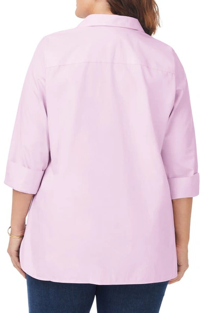 Shop Foxcroft Pandora Non-iron Tunic Shirt In Lilac Bloom
