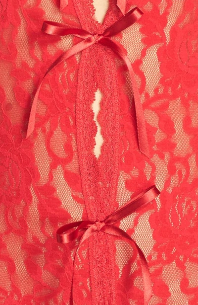 Hanky Panky Racy Signature Lace Open Teddy In Red