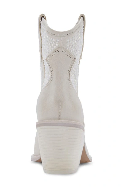 Shop Dolce Vita Nashe Western Bootie In Off White Pearls