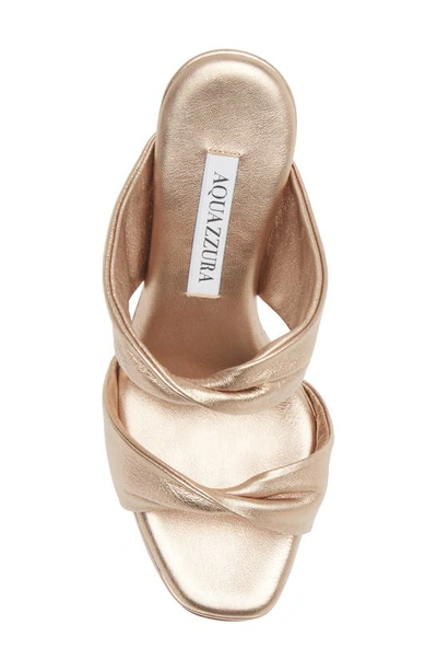 Shop Aquazzura Twist Wedge Slide Sandal In Light Copper