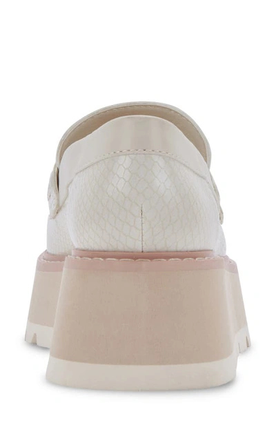 Shop Dolce Vita Tieko Platform Loafer In Ivory Embossed Stella