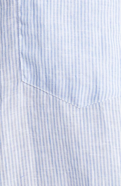 Shop Frank & Eileen Mackenzie Stripe Oversize Linen Button-up Shirt In Blue Stripe Lived In Linen