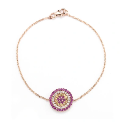 Shop Dana Rebecca Designs Carly Michelle Evil Eye Bracelet In Rose Gold