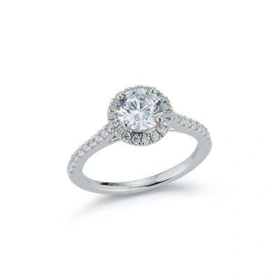 Shop Dana Rebecca Designs Halo Pavé Cathedral Engagement Ring With 1.01 Ct. Round Brilliant