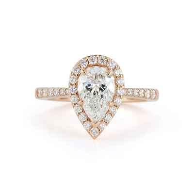 Shop Dana Rebecca Designs Halo Pavé Cathedral Engagement Ring With 1.52 Ct. Pear