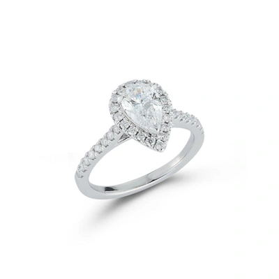 Shop Dana Rebecca Designs Halo Pavé Cathedral Engagement Ring With 1.04 Ct. Pear