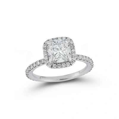 Shop Dana Rebecca Designs Halo Pavé Engagement Ring With 1.71 Ct. Cushion Cut Diamond