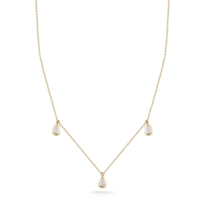 Shop Dana Rebecca Designs Taylor Elaine Trio Pear Station Necklace In Yellow Gold