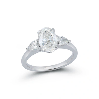 Shop Dana Rebecca Designs Three Stone Engagement Ring With 1.7 Ct. Oval