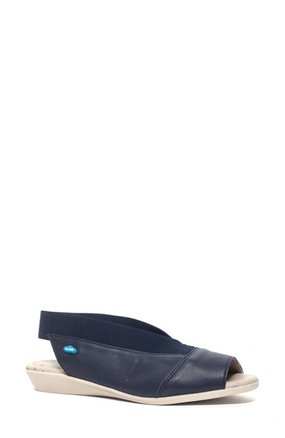 Shop Cloud Caliber Peep Toe Flat In Nappa Marino