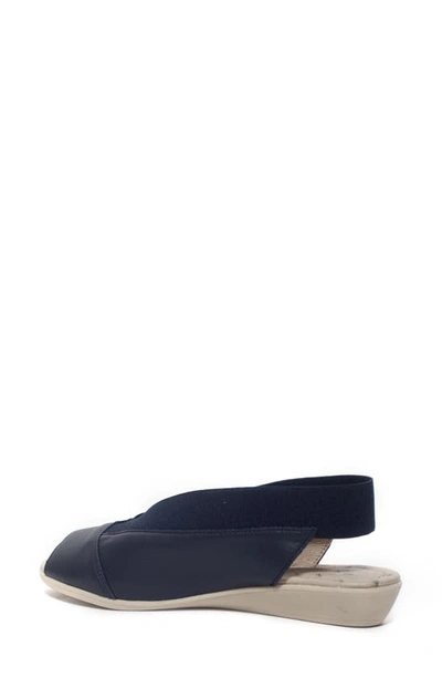 Shop Cloud Caliber Peep Toe Flat In Nappa Marino