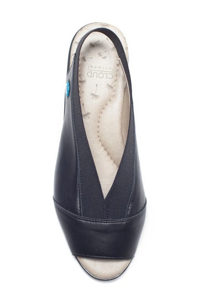 Cloud Caliber Peep Toe Flat In Nappa Marino