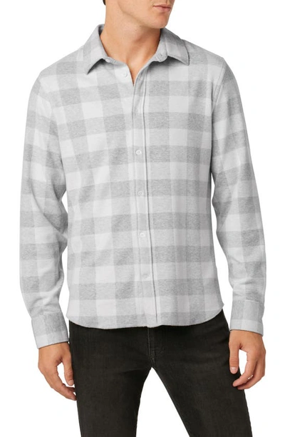 Shop Joe's The Logger Stretch Knit Button-up Shirt In Iron Plaid