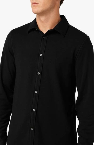 Shop Joe's The Logger Stretch Knit Button-up Shirt In Black