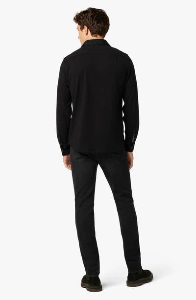 Shop Joe's The Logger Stretch Knit Button-up Shirt In Black