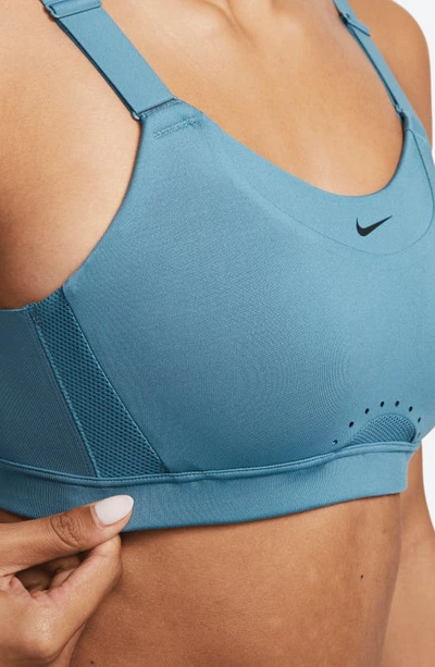 Nike Women's Alpha High-support Padded Adjustable Sports Bra In Noise Aqua/ Black