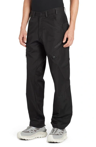 Shop Moncler Technical Cotton Blend Pants In Black