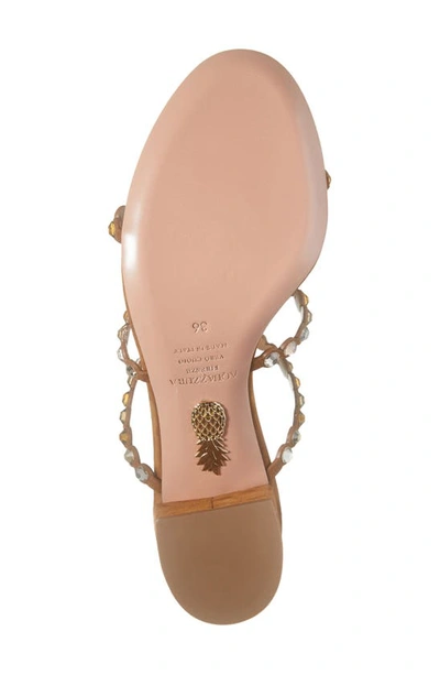 Shop Aquazzura Tequila Crystal Embellished Sandal In Cognac