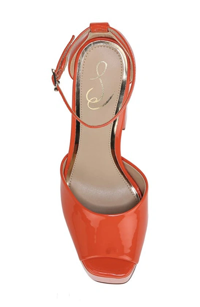 Shop Sam Edelman Kori Ankle Strap Peep Toe Platform Sandal In Tangelo