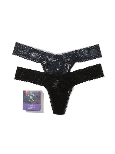 Shop Hanky Panky Daily Lace™ Astrology Low Rise Thong 2 Pack Scorpio In Multicolor