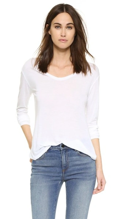 L Agence Long Sleeve Tee In White