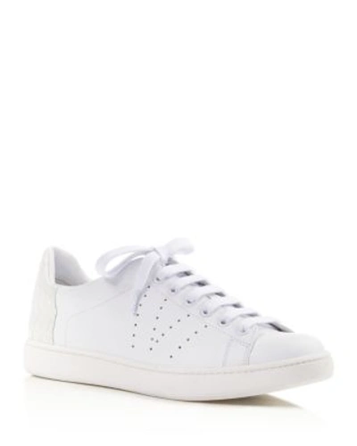 Shop Vince Varin Embossed Low Top Lace Up Sneakers In Plaster/plaster