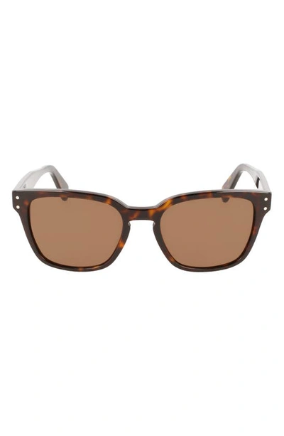 Shop Ferragamo Gancini 55mm Rectangular Sunglasses In Tortoise