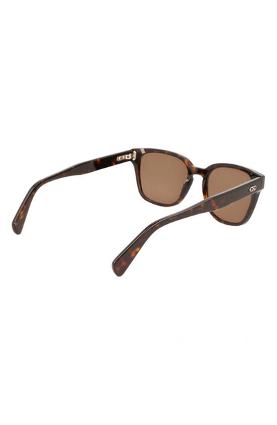 Shop Ferragamo Gancini 55mm Rectangular Sunglasses In Tortoise