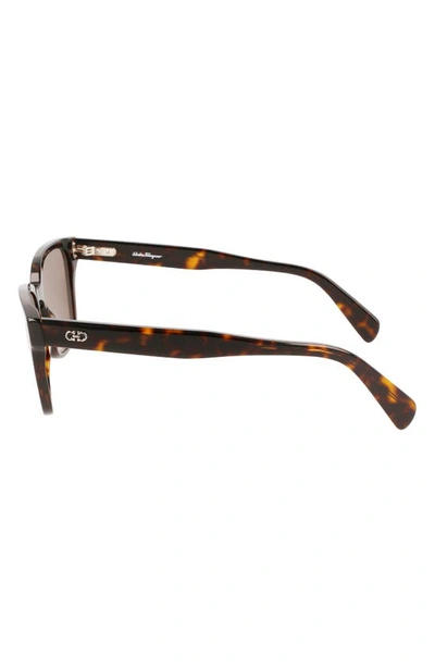 Ferragamo Gancini 55mm Rectangular Sunglasses In Tortoise