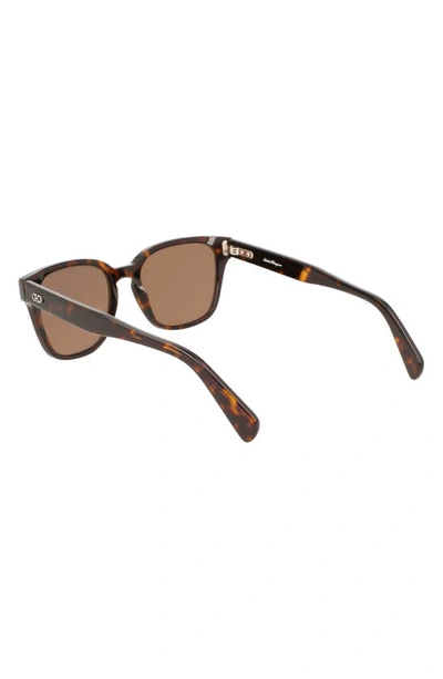 Shop Ferragamo Gancini 55mm Rectangular Sunglasses In Tortoise