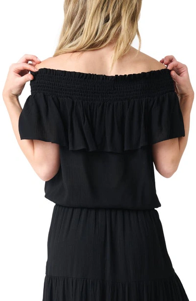 Gibsonlook Off The Shoulder Ruffle Top In Black