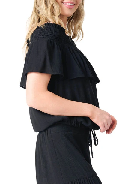 Gibsonlook Off The Shoulder Ruffle Top In Black