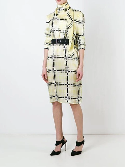 Shop Emanuel Ungaro Belted Dress - Yellow