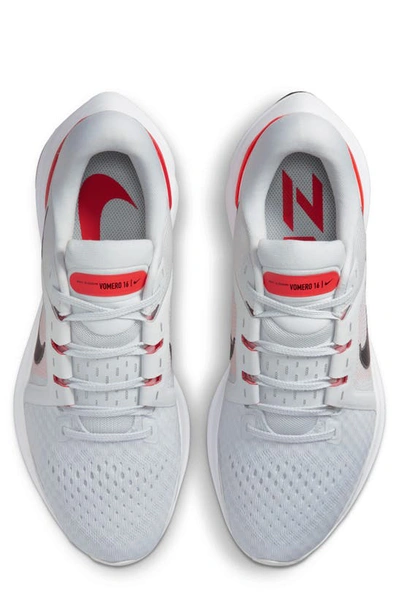 Shop Nike Air Zoom Vomero 16 Road Running Shoe In Photon Dust/ Crimson/ White