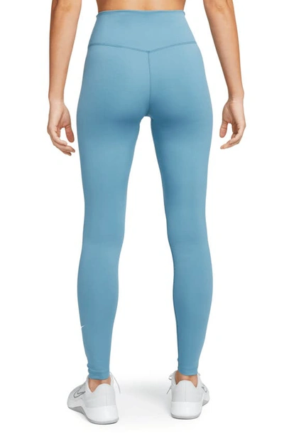 Shop Nike One Dri-fit Leggings In Noise Aqua/ White