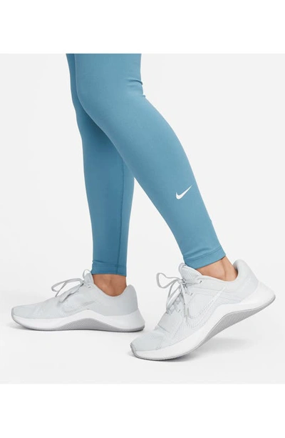 Shop Nike One Dri-fit Leggings In Noise Aqua/ White