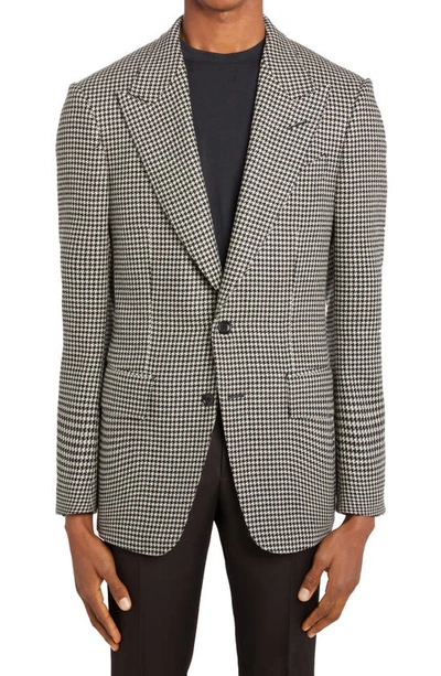 Shop Tom Ford Cooper Houndstooth Wool, Mohair & Cashmere Sport Coat In Combo White
