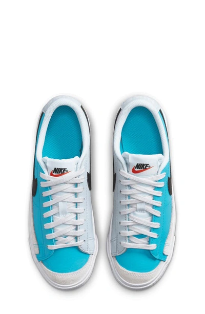 Shop Nike Kids' Blazer Low '77 Low Top Sneaker In Blue/ Platinum/ White/ Black
