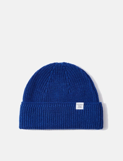 Shop Norse Projects Watch Beanie Hat (wool/cotton) In Blue