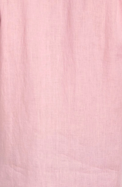 Shop Rodd & Gunn Ellerslie Short Sleeve Linen Button-up Shirt In Shell Pink